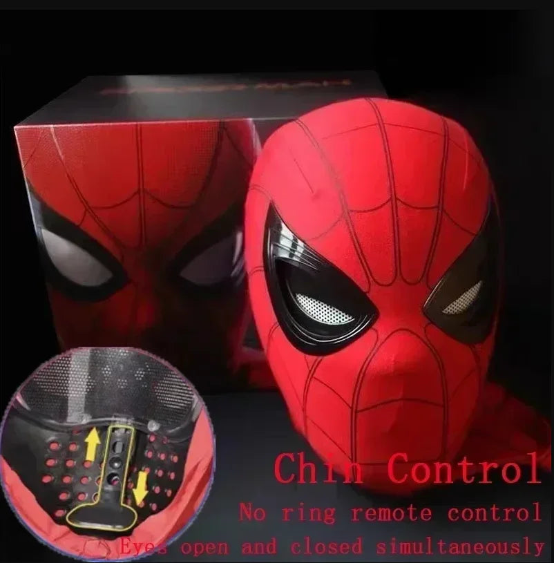 Hot Toys Miles Spiderman Headgear Mascara Cosplay Mask With Moving Eyes Remote Control Electronic Toy For Adults Gift 1:1 Scale