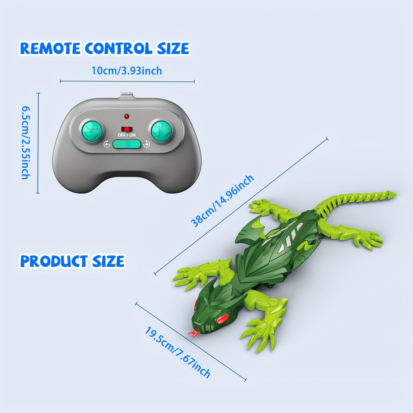 Bionic Climbing Lizard, 2.4G Remote Control Lizard Toy with LED Glowing Eyes, Strong Vacuum Suction Power - Stable Crawling on Walls, Dual Mode Switching for Floor and Wall, Fun Birthday Gift for Kids Aged 6+, Christmas Prese