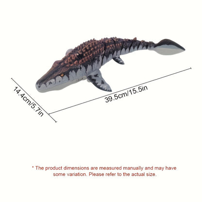 Mosasaur Dinosaur Toy, Upgraded Remote Control Water/Pool Toy, Remote Control Dinosaur with Light and Water Spray, Rechargeable, Suitable for Swimming, Bathing, Lake, Ocean, Christmas, Christmas Gift, Playful Design, Durable