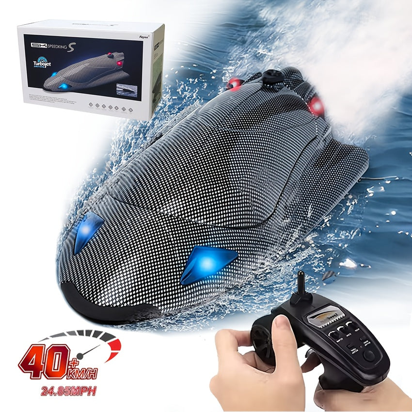 Remote Control Jet Boat - High-Speed Electric 40KM/H (24.85 MPH) Remote Control Boat with Turbo Jet Drive and LED Lights, Water Racing Toy Boat, Ideal Gift for Boys and Girls, Pool-Specific Remote Control Boat