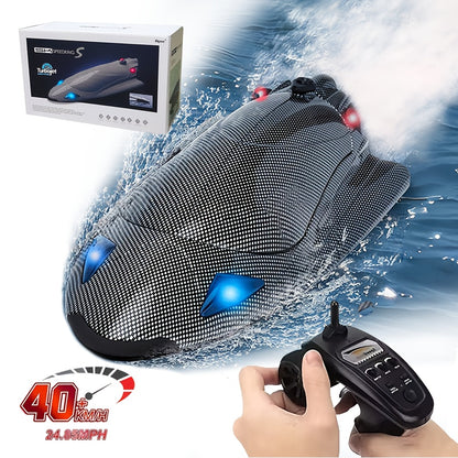 Remote Control Jet Boat - High-Speed Electric 40KM/H (24.85 MPH) Remote Control Boat with Turbo Jet Drive and LED Lights, Water Racing Toy Boat, Ideal Gift for Boys and Girls, Pool-Specific Remote Control Boat