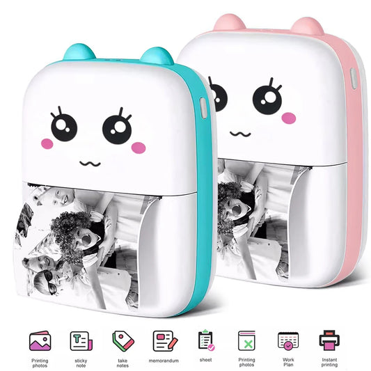 Portable Thermal Printer Photo Memo Wrong Question Printing  Thermal Label Printer Wireless Bluetooth Android iOS Mini Printer