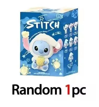MINISO Stitch Blind Box Bag Vinyl Pendant Cute Doll Mystery Series Fluffy Surprise Gift - Eat Something before Sleep Collection
