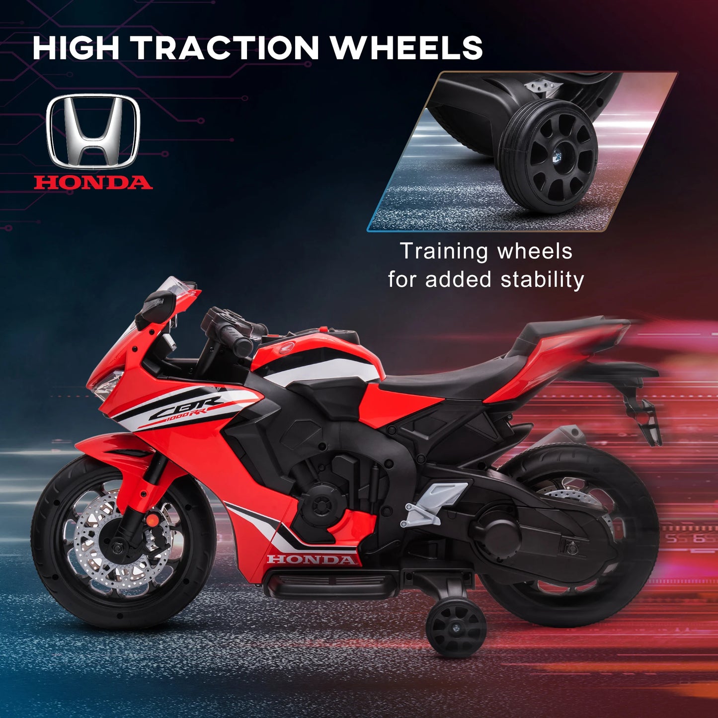 HOMCOM Honda Licensed 6V Kids Electric Motorbike Ride On Car for 3-5 Years