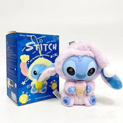 MINISO Stitch Blind Box Bag Vinyl Pendant Cute Doll Mystery Series Fluffy Surprise Gift - Eat Something before Sleep Collection