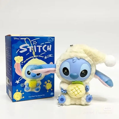 MINISO Stitch Blind Box Bag Vinyl Pendant Cute Doll Mystery Series Fluffy Surprise Gift - Eat Something before Sleep Collection