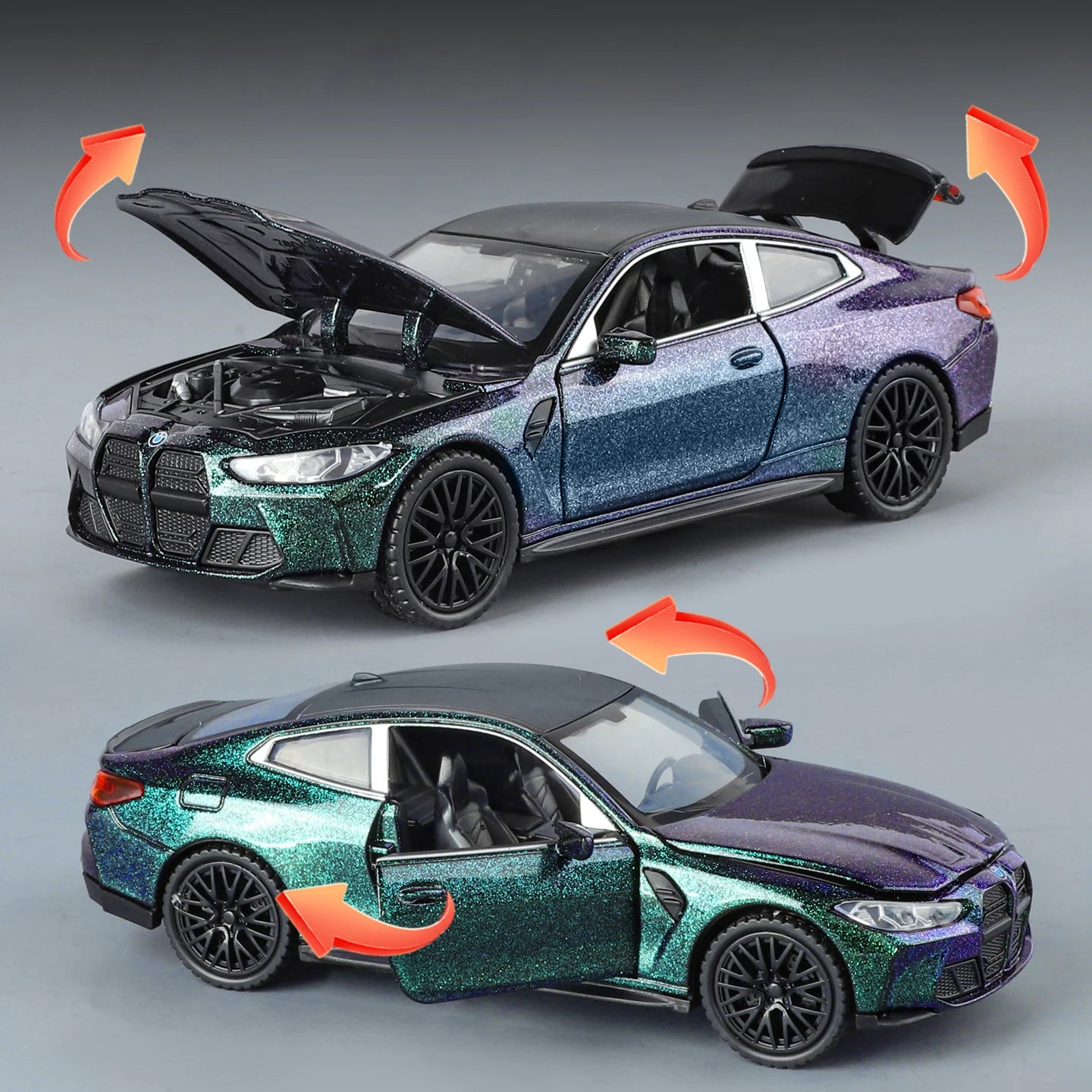 1:32 BMW M4 Coupe Sports Car Alloy Metal Diecast Model Car Home Trendy Toys Ornaments For Children Holiday Gifts With Friend Boy