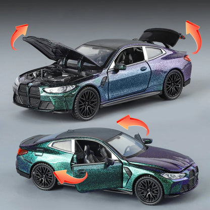 1:32 BMW M4 Coupe Sports Car Alloy Metal Diecast Model Car Home Trendy Toys Ornaments For Children Holiday Gifts With Friend Boy