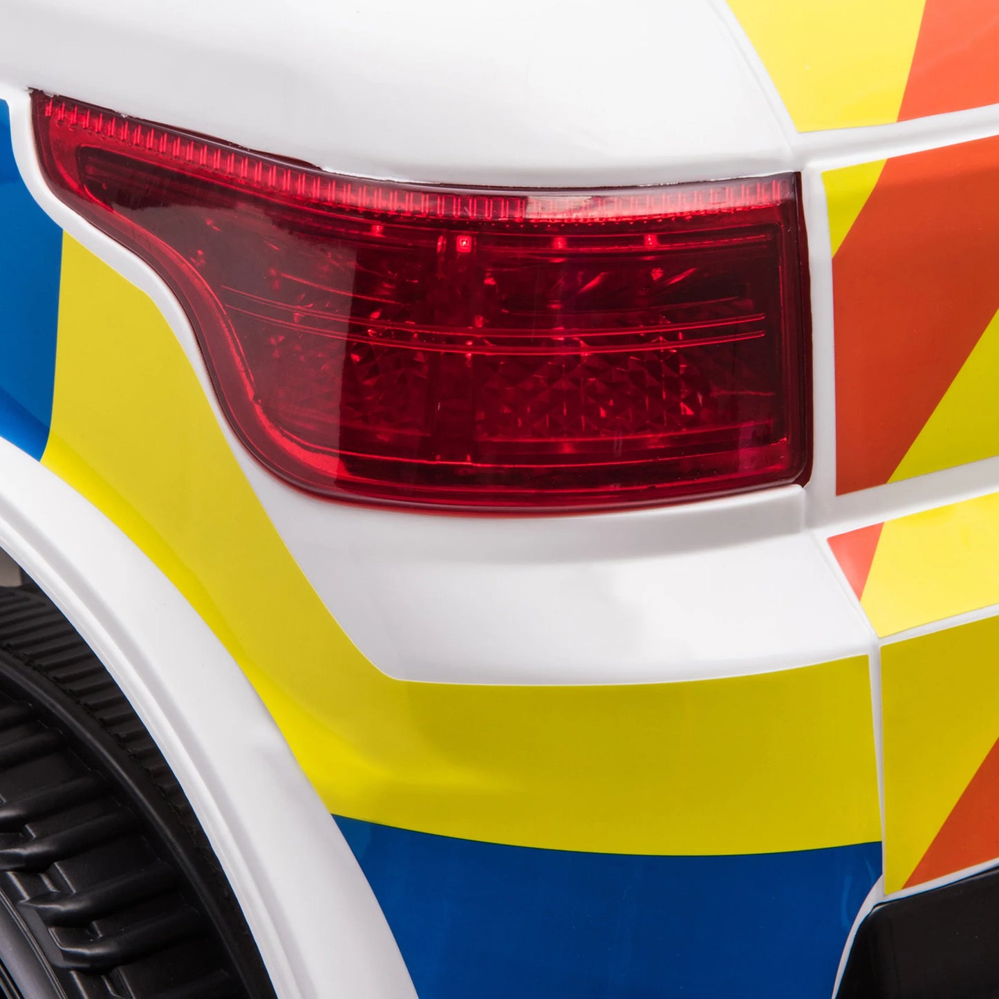 HOMCOM 12V Kid Electric Ride On Police Car w/ Remote Siren Bluetooth 3-6 Years