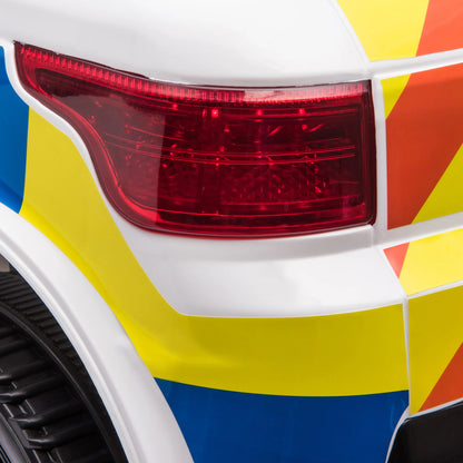 HOMCOM 12V Kid Electric Ride On Police Car w/ Remote Siren Bluetooth 3-6 Years