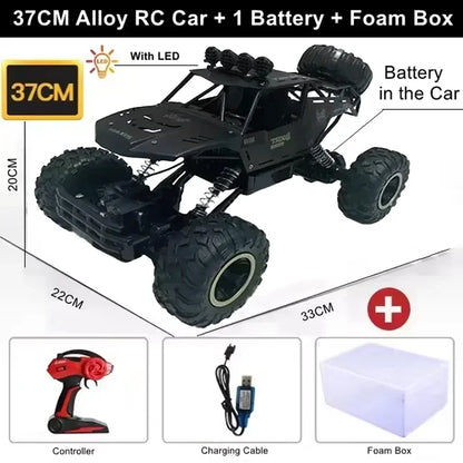 New RC Cars Remote Control Car 1:12/16 Off Road Monster Truck Metal Shell LED Headlights 4WD All Terrain Hobby RC Car Toys Gifts