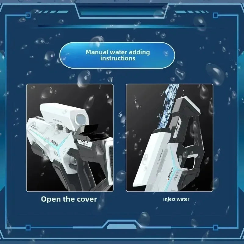 New electric full continuous shooting water gun toy summer beach pool toy water gun automatic children's water absorption toy