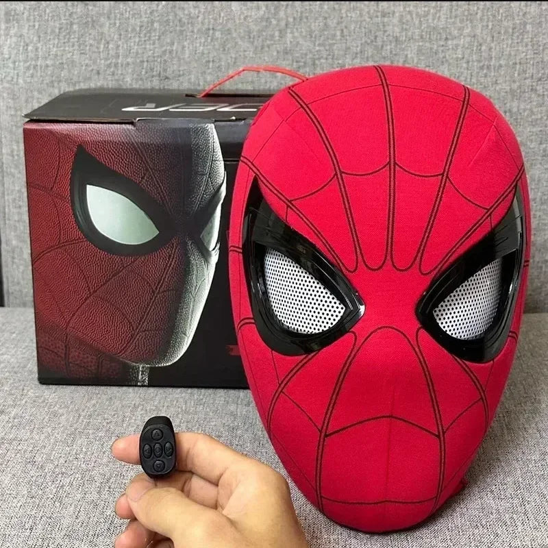 Hot Toys Miles Spiderman Headgear Mascara Cosplay Mask With Moving Eyes Remote Control Electronic Toy For Adults Gift 1:1 Scale