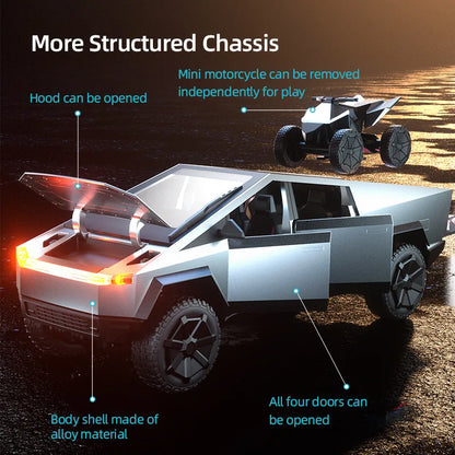 JHD for 2025 New JJRC C8817 RC Car Alloy Rc Cybertruck Off road Simulation Camping Equipment Pickup Truck Model Custom Toys