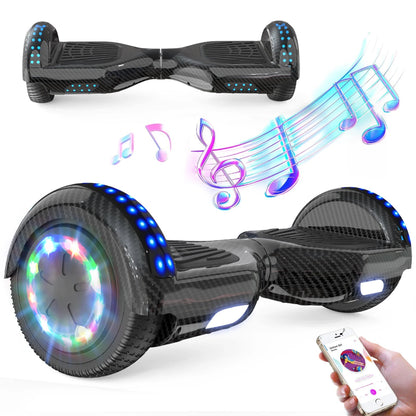 RCB Hoverboards for kids, 6.5 Inch Two-Wheel Self Balancing Electric Scooter with Bluetooth Speaker, LED Lights, Great Gift