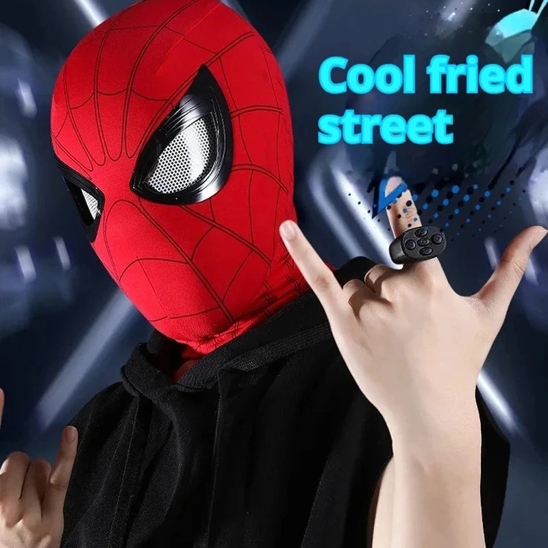 Hot Toys Miles Spiderman Headgear Mascara Cosplay Mask With Moving Eyes Remote Control Electronic Toy For Adults Gift 1:1 Scale