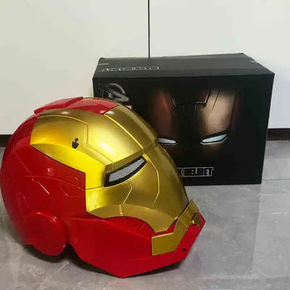 Iron Man Helmet Mk5 Electric Voice Control Helmet 1/1 Cosplay Led Eyes Metal Mask Model Toy For Children Adults Gifts Christmas