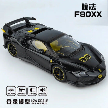 1:24 Ferrari SF90XX Sport Car High Simulation Diecast Metal Alloy Model Car Sound Light Pull Back Collection Kids Toy Gifts