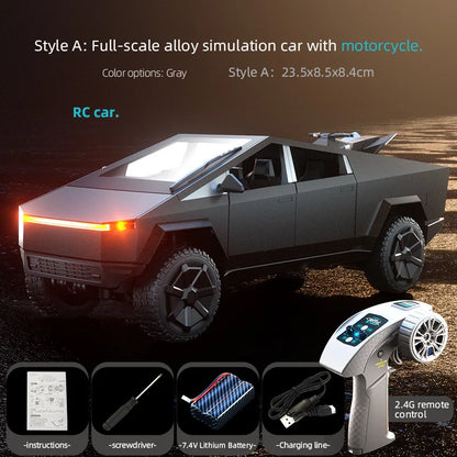 JHD for 2025 New JJRC C8817 RC Car Alloy Rc Cybertruck Off road Simulation Camping Equipment Pickup Truck Model Custom Toys