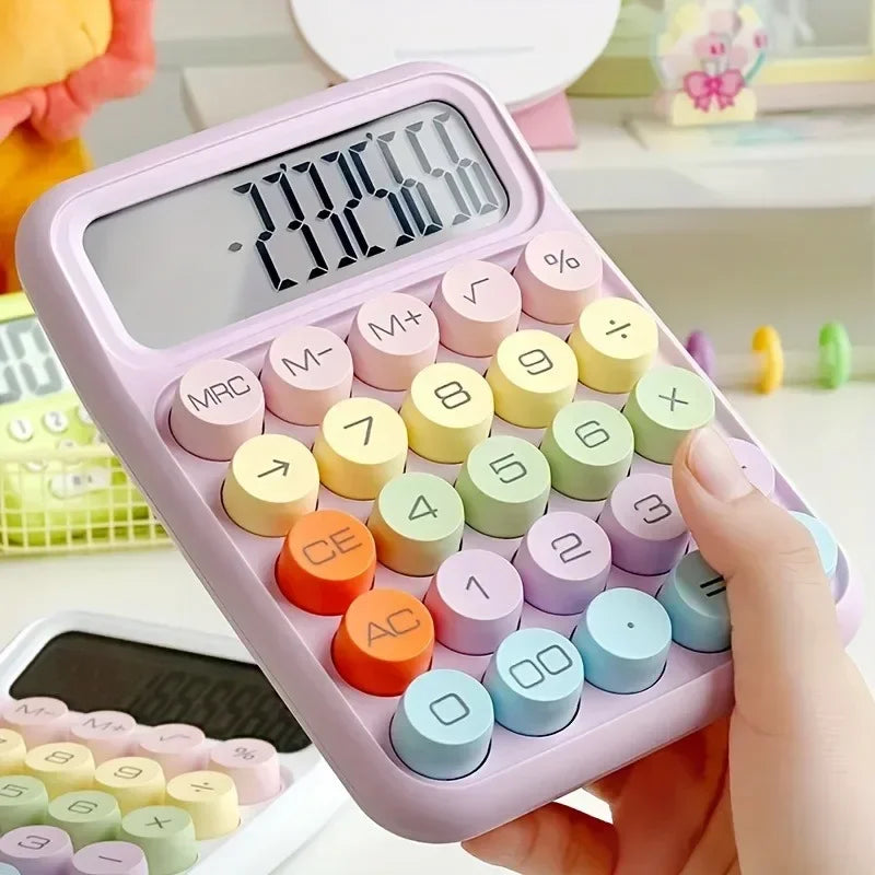 1pc Candy Color Calculator Electronic Calculator 12 Digit Large LCD Display Calculator Office School Supplies Stationery 계산기