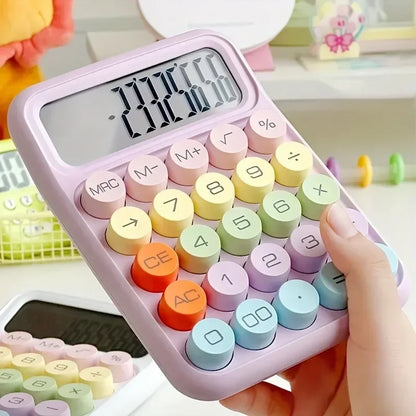 1pc Candy Color Calculator Electronic Calculator 12 Digit Large LCD Display Calculator Office School Supplies Stationery 계산기