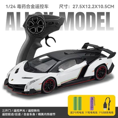 Chezhi1:24 Lamborghini Sound and Light Remote Control Car Model Toy Boy Birthday Gift Puzzle Premium Collection