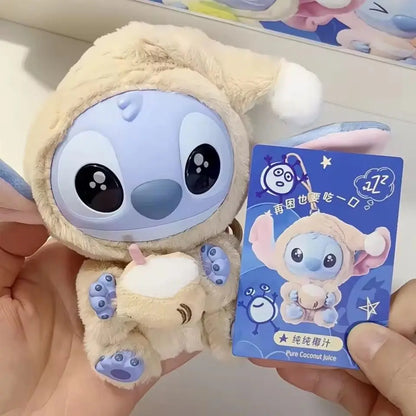 MINISO Stitch Blind Box Bag Vinyl Pendant Cute Doll Mystery Series Fluffy Surprise Gift - Eat Something before Sleep Collection