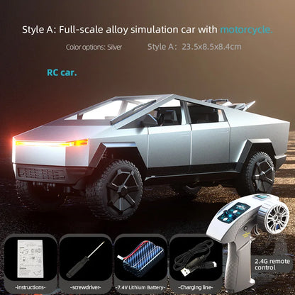 JHD for 2025 New JJRC C8817 RC Car Alloy Rc Cybertruck Off road Simulation Camping Equipment Pickup Truck Model Custom Toys