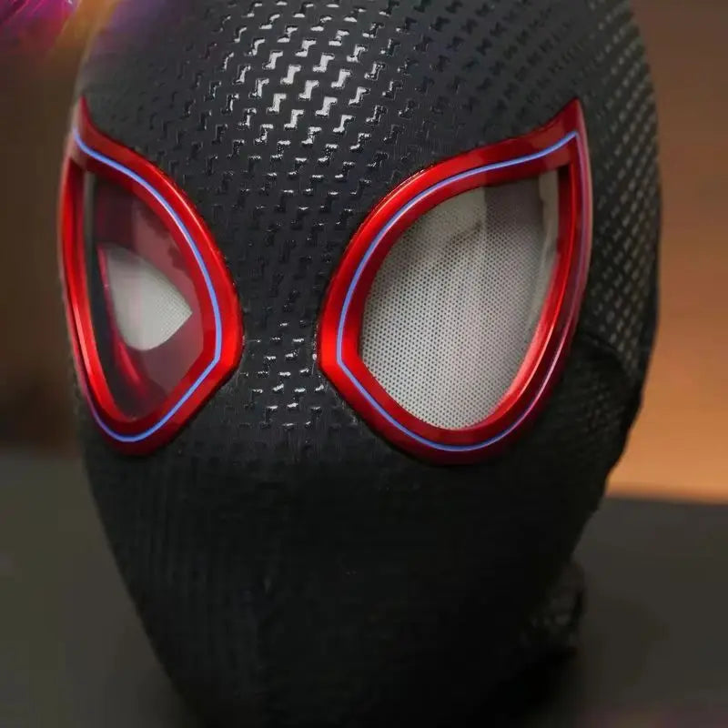 Hot Toys Miles Spiderman Headgear Mascara Cosplay Mask With Moving Eyes Remote Control Electronic Toy For Adults Gift 1:1 Scale