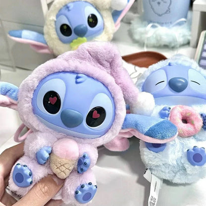 MINISO Stitch Blind Box Bag Vinyl Pendant Cute Doll Mystery Series Fluffy Surprise Gift - Eat Something before Sleep Collection