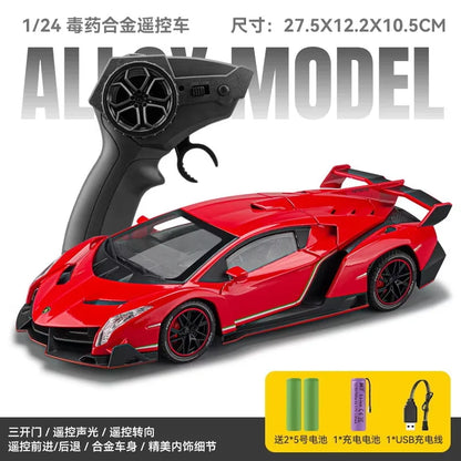 Chezhi1:24 Lamborghini Sound and Light Remote Control Car Model Toy Boy Birthday Gift Puzzle Premium Collection