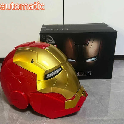 Iron Man Helmet Mk5 Electric Voice Control Helmet 1/1 Cosplay Led Eyes Metal Mask Model Toy For Children Adults Gifts Christmas