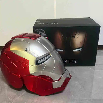 Iron Man Helmet Mk5 Electric Voice Control Helmet 1/1 Cosplay Led Eyes Metal Mask Model Toy For Children Adults Gifts Christmas