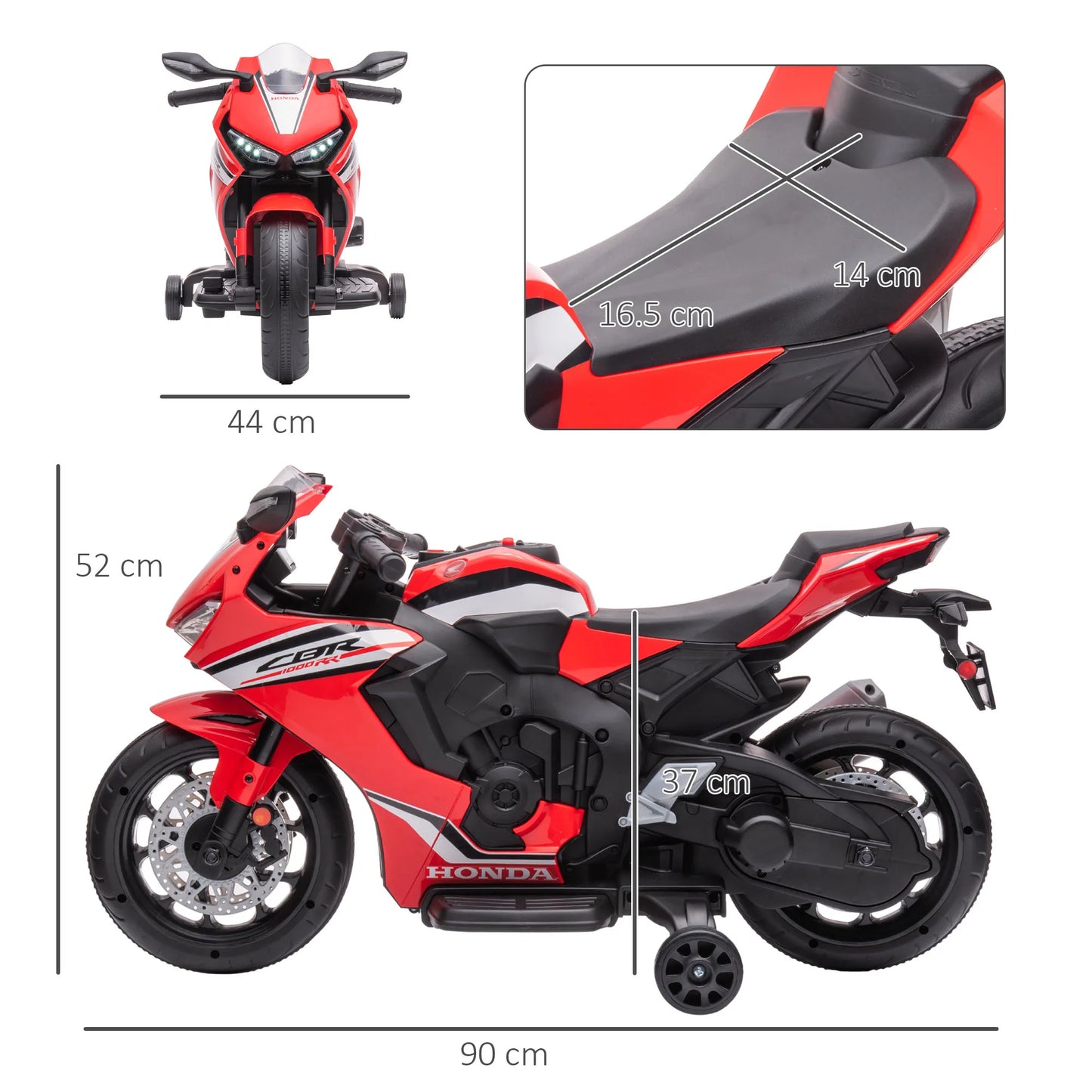 HOMCOM Honda Licensed 6V Kids Electric Motorbike Ride On Car for 3-5 Years