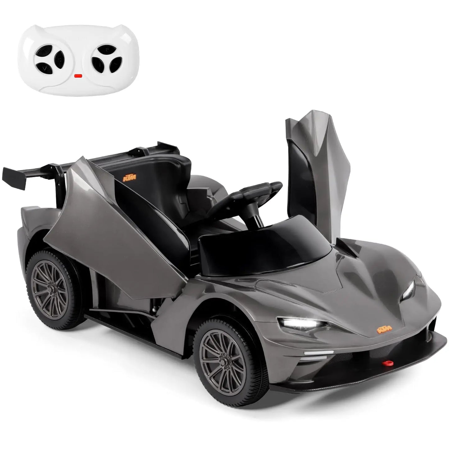 KTM Licensed Kids Electric Ride on Car Aged 3-6, 12V Battery Powered Electric Toy Car with Remote Control, Butterfly Doors