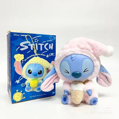 MINISO Stitch Blind Box Bag Vinyl Pendant Cute Doll Mystery Series Fluffy Surprise Gift - Eat Something before Sleep Collection