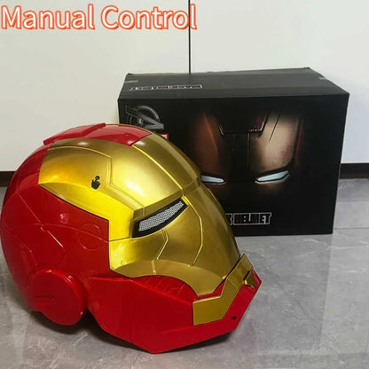 Iron Man Helmet Mk5 Electric Voice Control Helmet 1/1 Cosplay Led Eyes Metal Mask Model Toy For Children Adults Gifts Christmas
