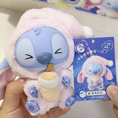 MINISO Stitch Blind Box Bag Vinyl Pendant Cute Doll Mystery Series Fluffy Surprise Gift - Eat Something before Sleep Collection
