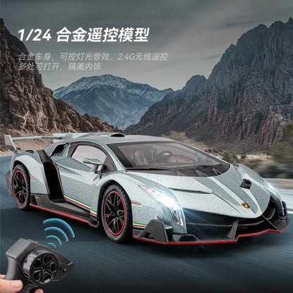 Chezhi1:24 Lamborghini Sound and Light Remote Control Car Model Toy Boy Birthday Gift Puzzle Premium Collection