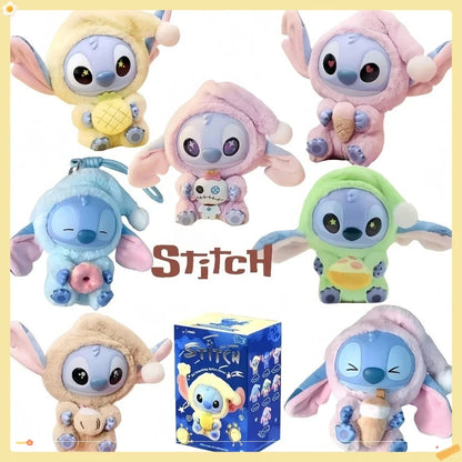 MINISO Stitch Blind Box Bag Vinyl Pendant Cute Doll Mystery Series Fluffy Surprise Gift - Eat Something before Sleep Collection