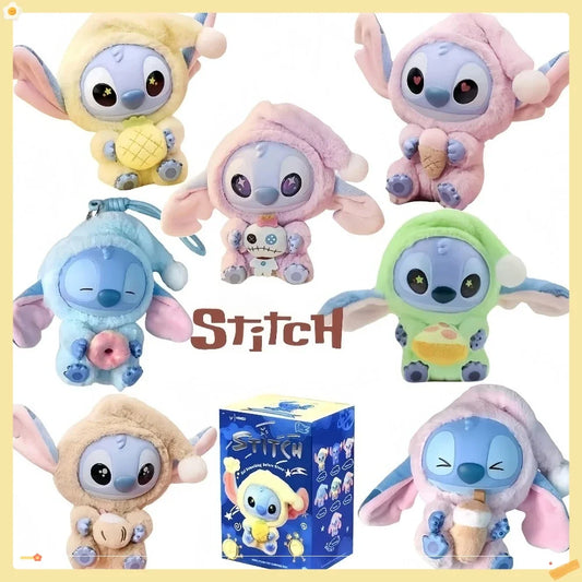 MINISO Stitch Blind Box Bag Vinyl Pendant Cute Doll Mystery Series Fluffy Surprise Gift - Eat Something before Sleep Collection