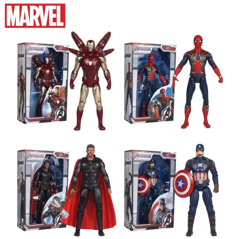 Marvel Avengers Superhero Figures Iron Man Action Figure Toys Spiderman Captain America Hulk Thor Holiday Gifts for Kids Boys