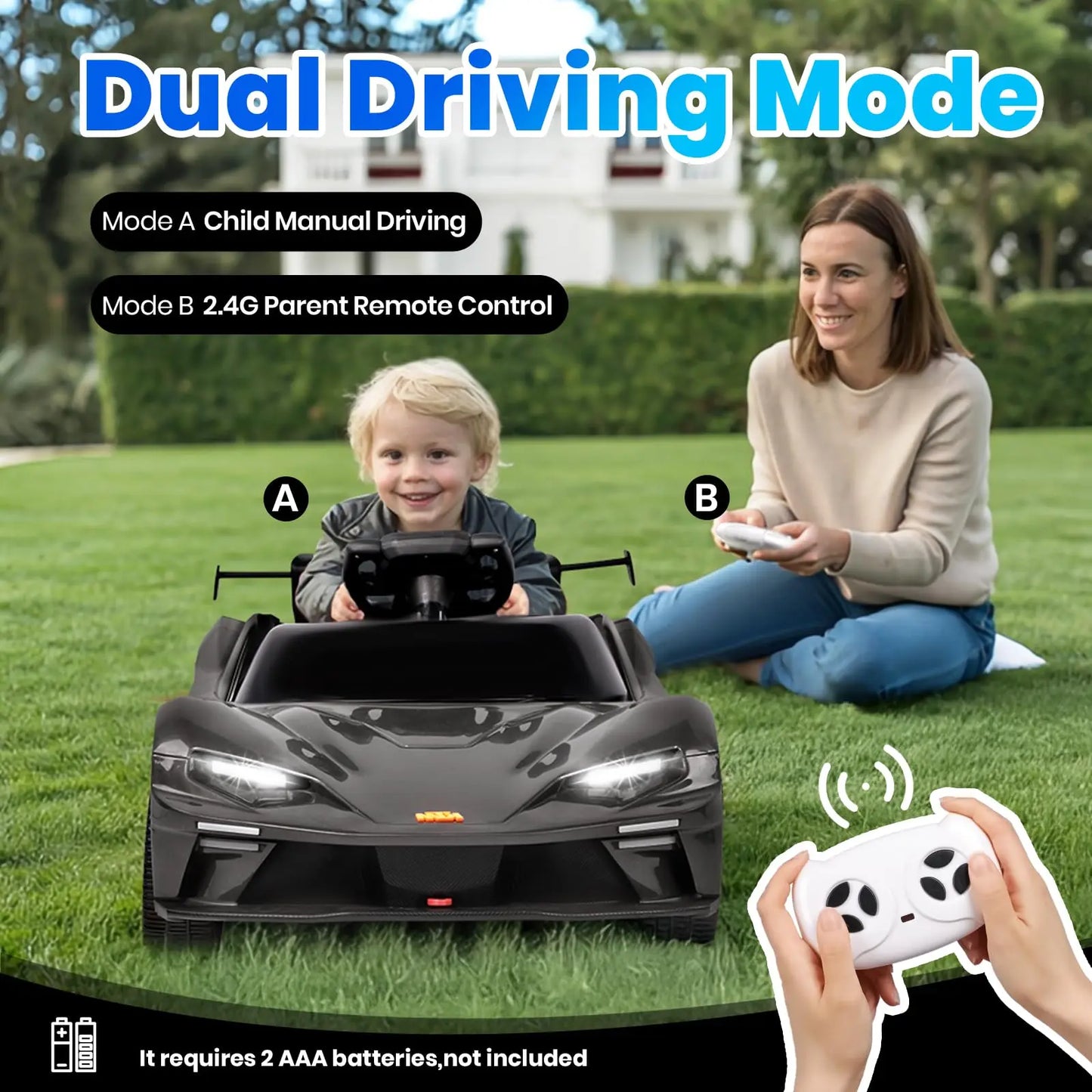 KTM Licensed Kids Electric Ride on Car Aged 3-6, 12V Battery Powered Electric Toy Car with Remote Control, Butterfly Doors