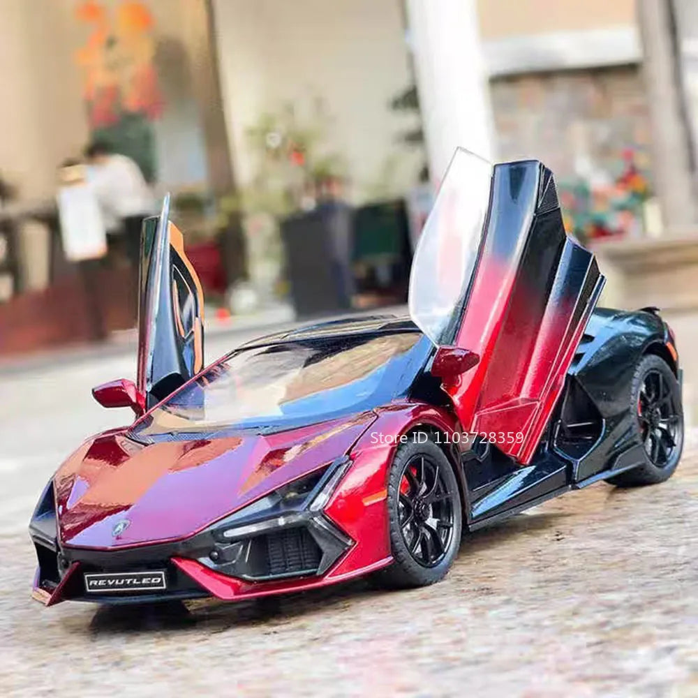 1:24 REVUELTO Miniature Sports Car Model Toys Alloy Diecast URUS SUV Sound Light Pull Back Doors Opened Toy Supercars Kids Gifts