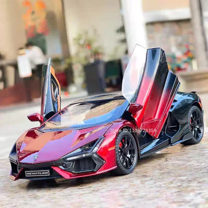 1:24 REVUELTO Miniature Sports Car Model Toys Alloy Diecast URUS SUV Sound Light Pull Back Doors Opened Toy Supercars Kids Gifts