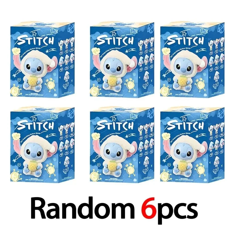 MINISO Stitch Blind Box Bag Vinyl Pendant Cute Doll Mystery Series Fluffy Surprise Gift - Eat Something before Sleep Collection