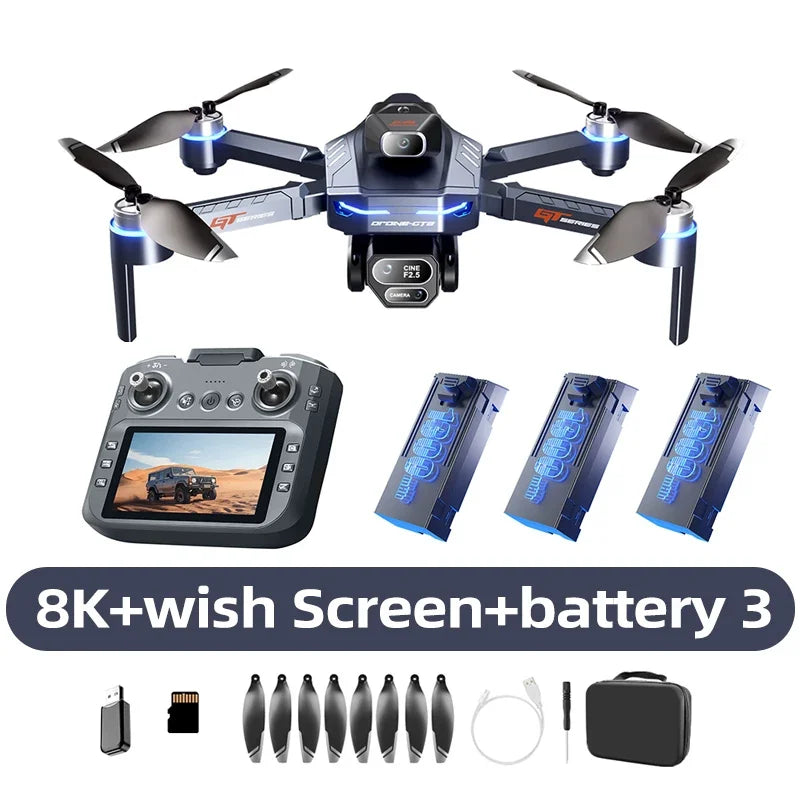 Xiaomi GT8 Drone 8K Professional Dual Camera GPS FPV Brushless Motor Optical Flow Hovering Folding Quadcopter 4K RC Dron Toys