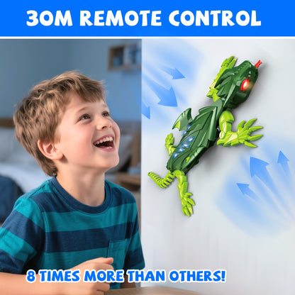 Bionic Climbing Lizard, 2.4G Remote Control Lizard Toy with LED Glowing Eyes, Strong Vacuum Suction Power - Stable Crawling on Walls, Dual Mode Switching for Floor and Wall, Fun Birthday Gift for Kids Aged 6+, Christmas Prese