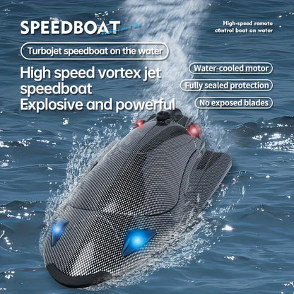 Remote Control Jet Boat - High-Speed Electric 40KM/H (24.85 MPH) Remote Control Boat with Turbo Jet Drive and LED Lights, Water Racing Toy Boat, Ideal Gift for Boys and Girls, Pool-Specific Remote Control Boat