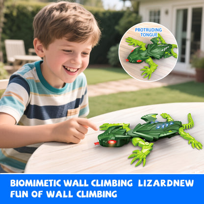 Bionic Climbing Lizard, 2.4G Remote Control Lizard Toy with LED Glowing Eyes, Strong Vacuum Suction Power - Stable Crawling on Walls, Dual Mode Switching for Floor and Wall, Fun Birthday Gift for Kids Aged 6+, Christmas Prese